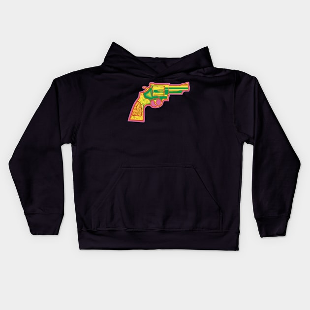 .44 Magnum Revolver Kids Hoodie by Art from the Blue Room